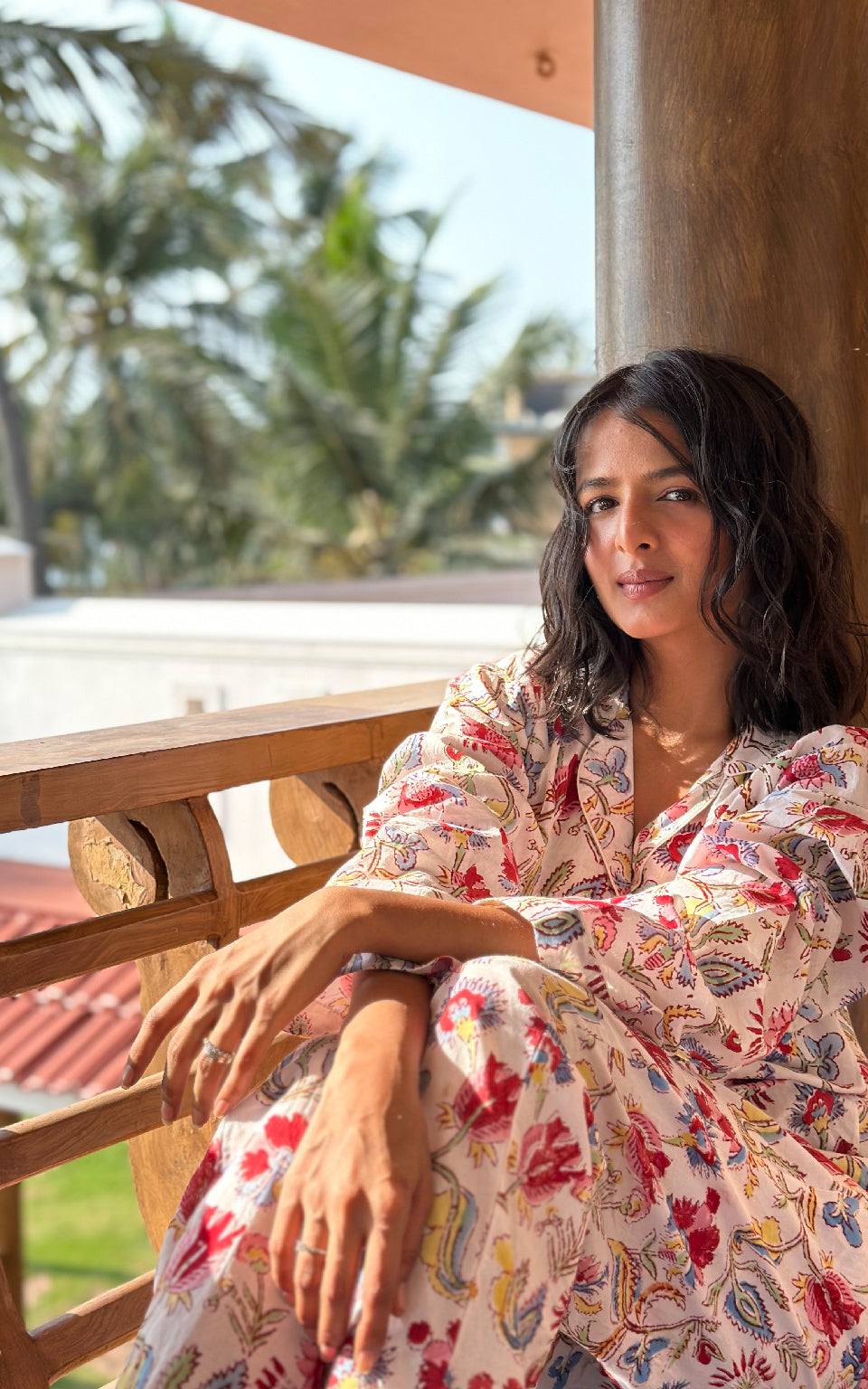 Meraki Floral Jaal Handblock printed Loungewear Set