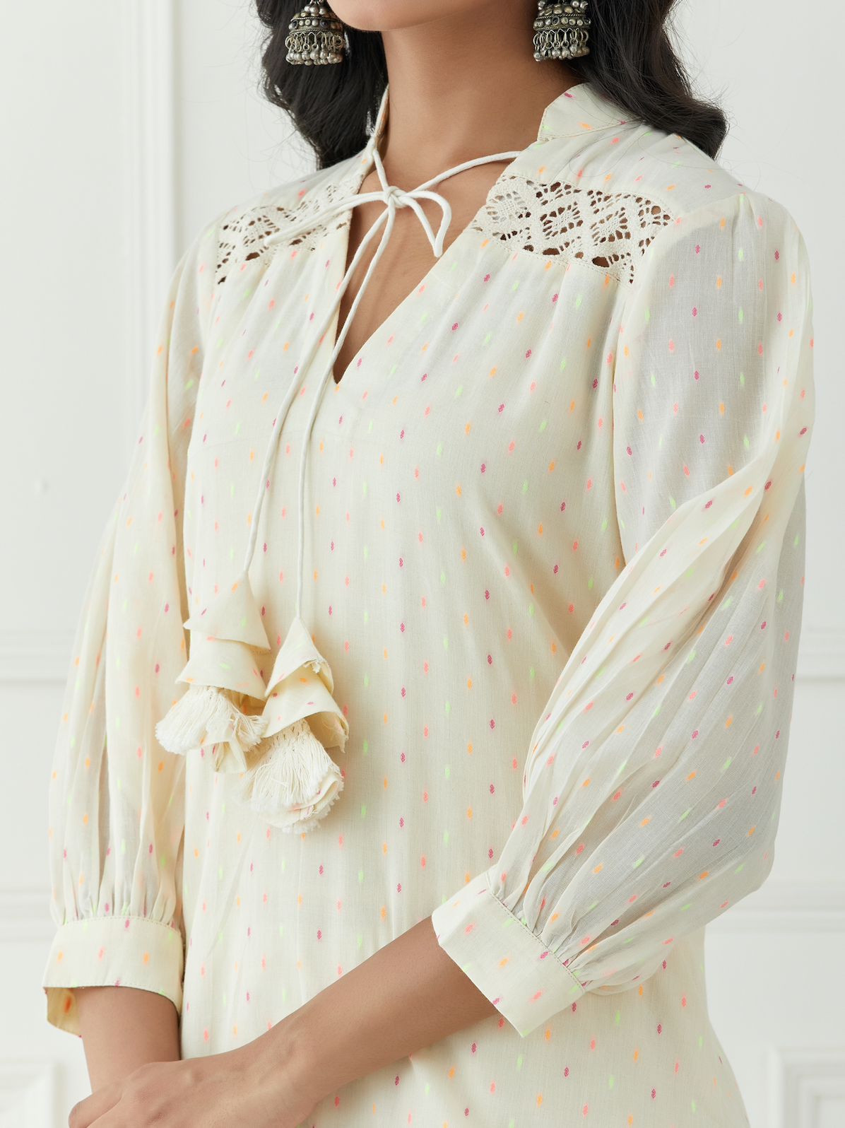 Meraki Dobby High-low Kurta Set
